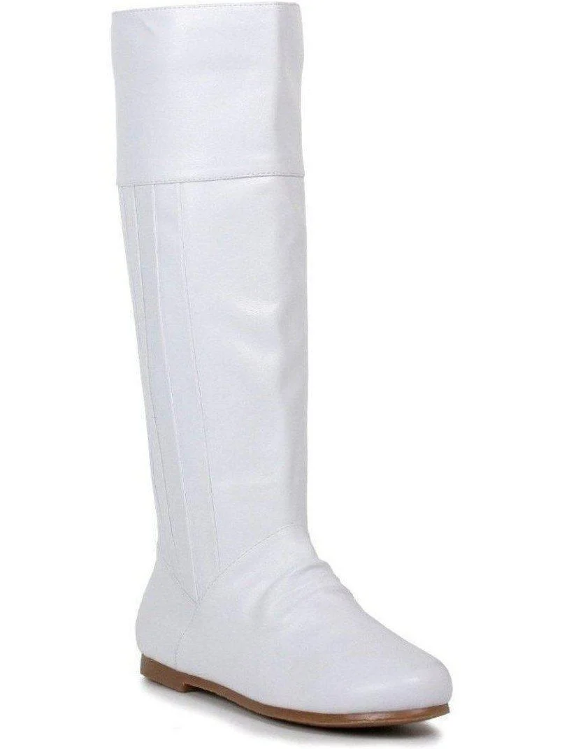 Elegant Women's White Boots - Ellie Shoes 105-Leanna 1" Heel, Size 6-10