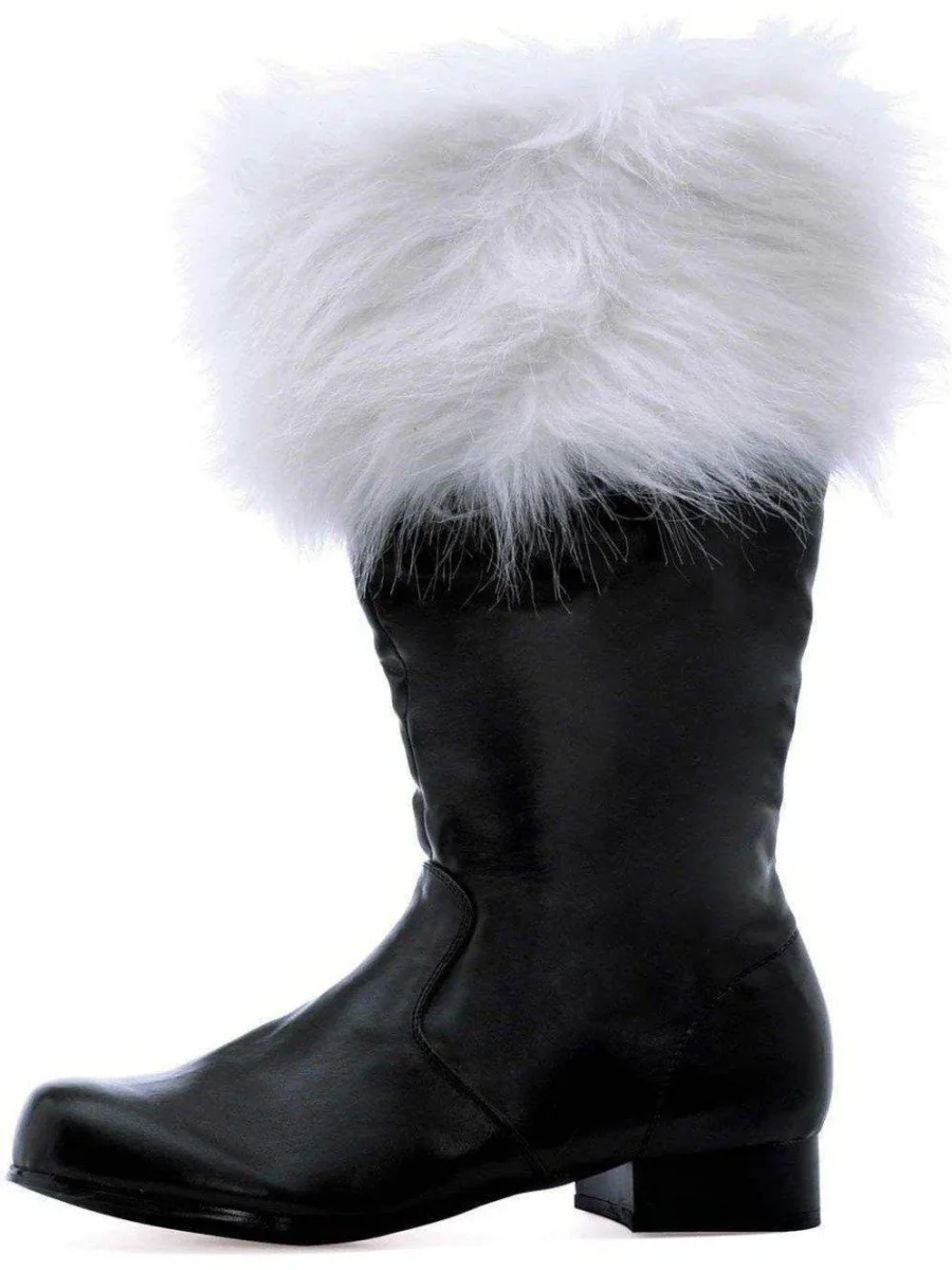 Ellie Shoes 121-Nick Men's Fur Boots - Stylish 1" Heel Black Boot for Comfort and Elegance