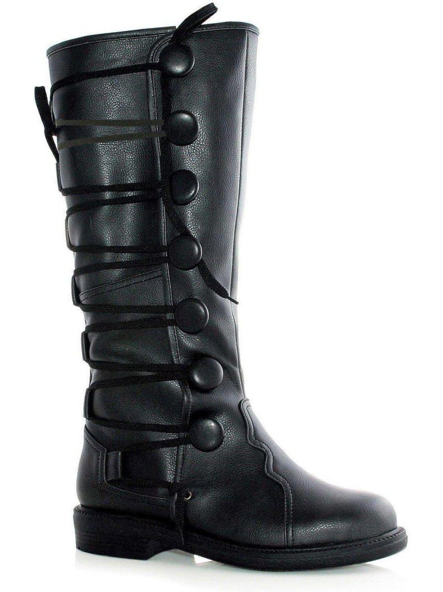 Men's Knee High Boots for Men - Ellie Shoes 125-Ren 1" Heel in Black & Brown PU, Stylish Design