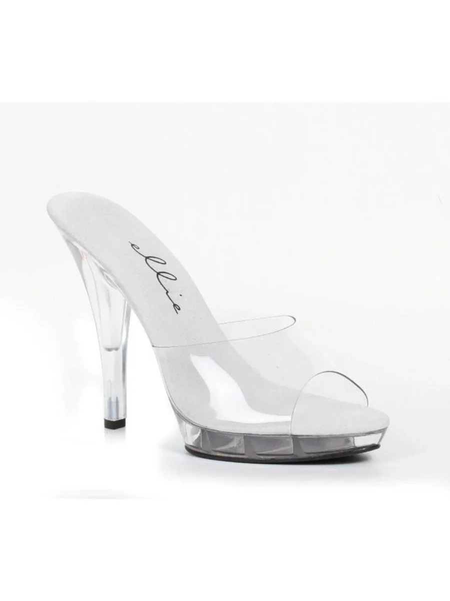Naisten kirkkaat juhlakengät - Ellie Shoes 521-Vanity-W 5" korko leveälestiset sandaalit, koot 6-14
