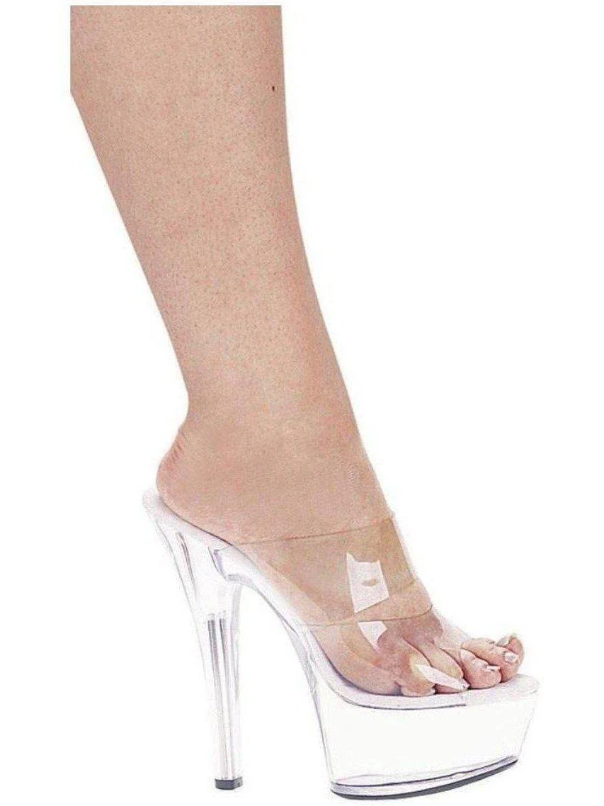 Clear Women's Sandals by Ellie Shoes, 601-Coco 6" Heel for Elegant Style and Comfort