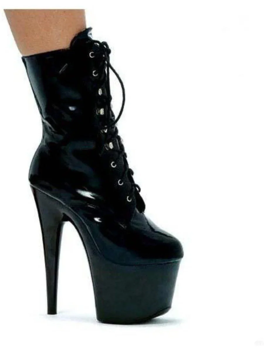 Ellie Shoes 709-Angela Women's Ankle Boots - 7" Heels with Inner Zipper in Black, Sizes 6-10
