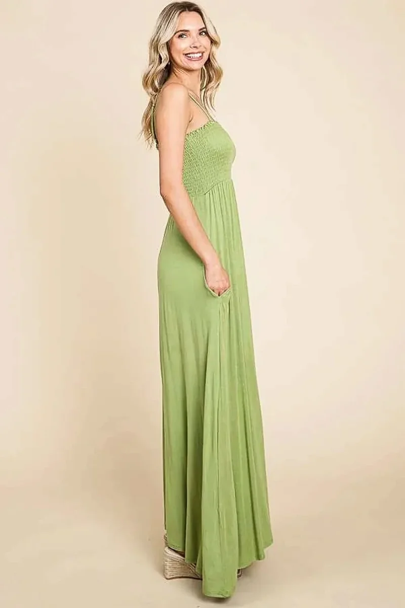 Culture Code Smocked Cami Maxi Dress With Pockets - Elegant, Flattering & Comfortable - Image 4