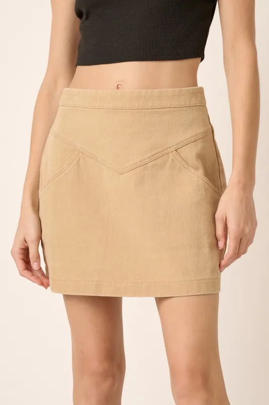 Mittoshopin vetoketjullinen twill-minihame