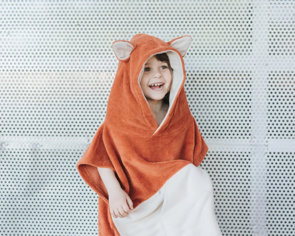 Lasten kylpyponcho Surffoxy, oranssi